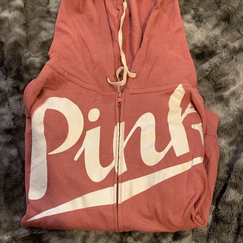 PINK zip up sweater